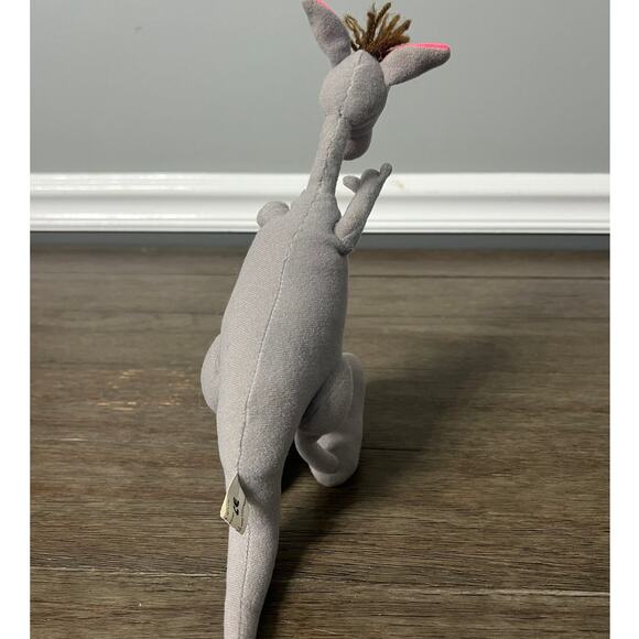 Vintage 1996 Toy Concepts Bendable/Poseable Grey and Pink Plush Kangaroo - Picture 4 of 5